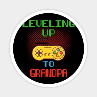 Promoted To Grandpa T-Shirt Unlocked Gamer Leveling Up Magnet